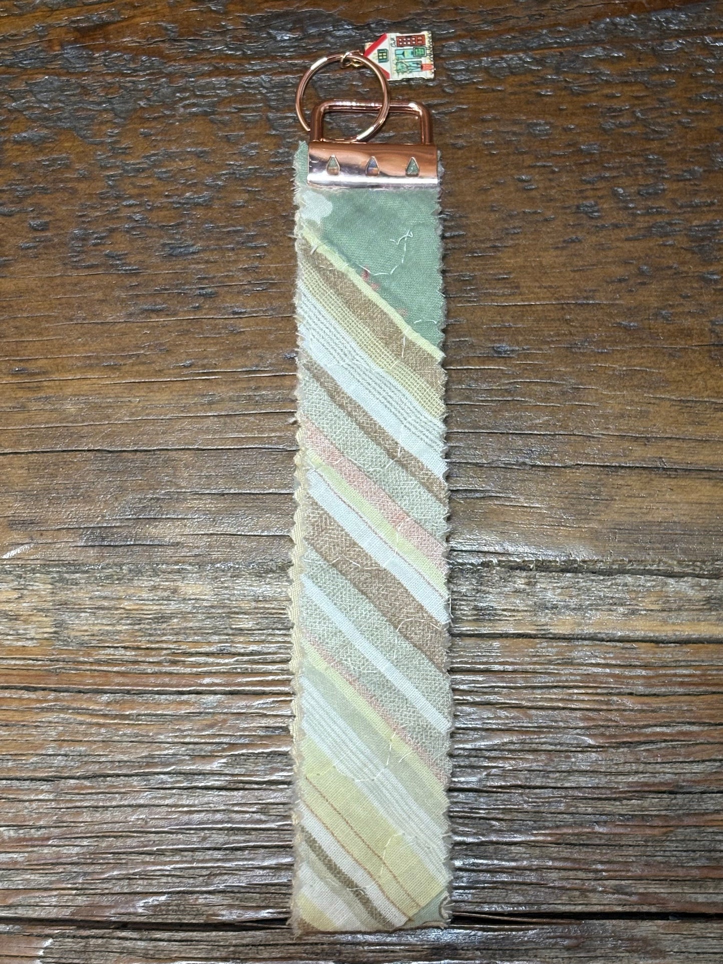 Upcycled Vintage Quilt Key Fob Keychain