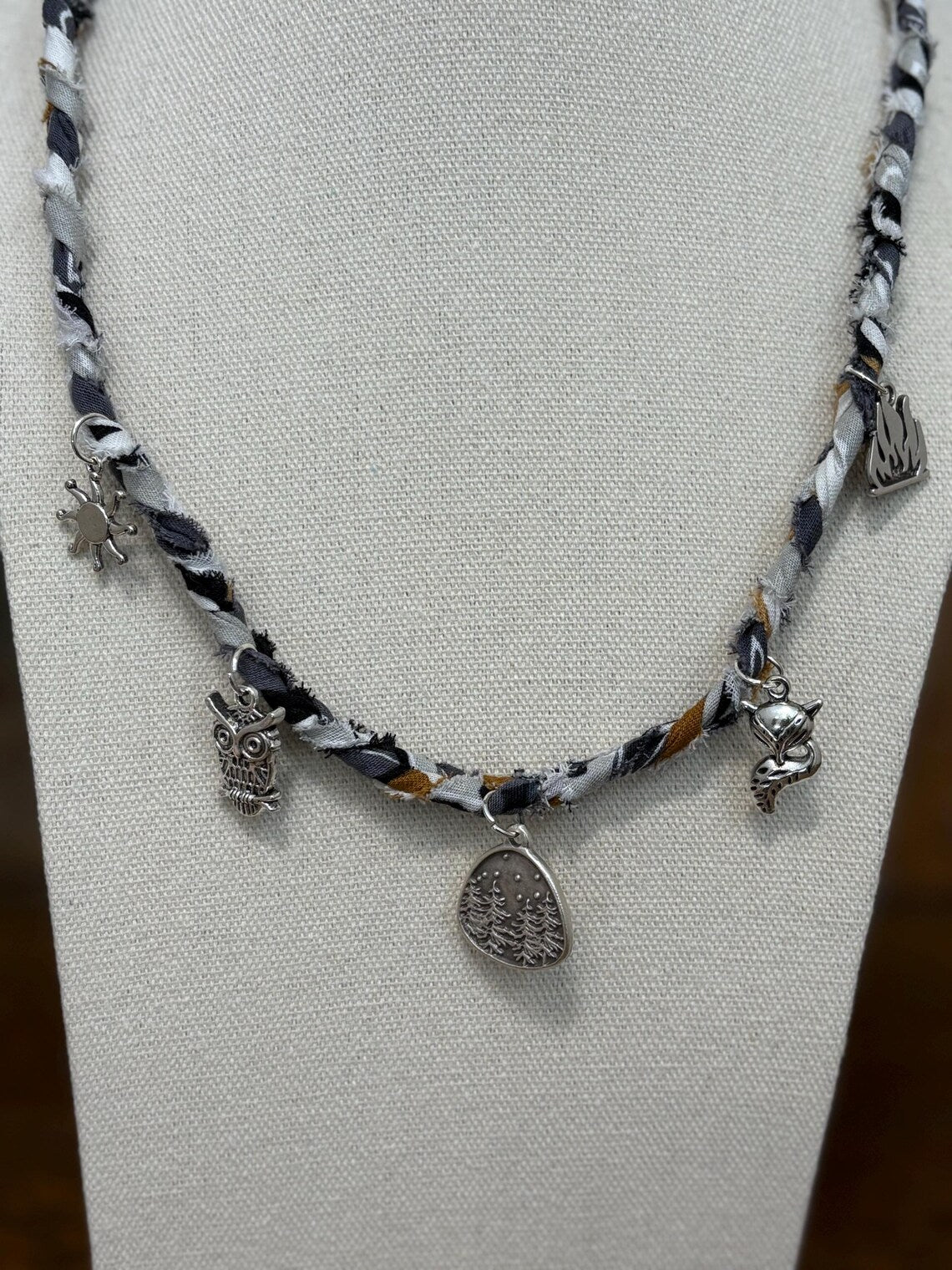 Bandana Charm Necklace - Handmade Western Boho Bandanna Jewelry - Where the Wild Things Are