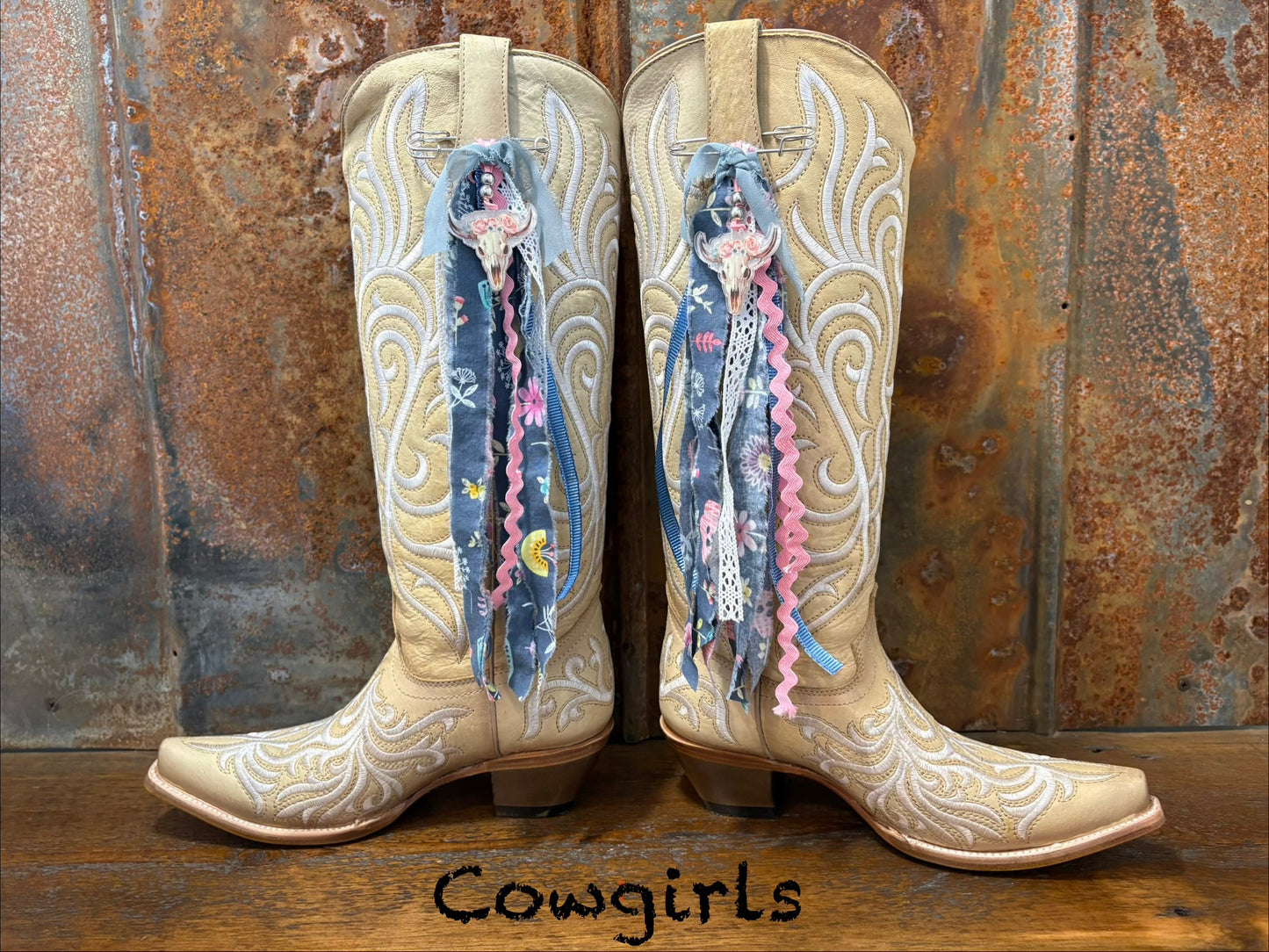 Cowboy Boot Ties Bows Dangles - Western Boho Cowgirl Handmade accessory -Cowgirls