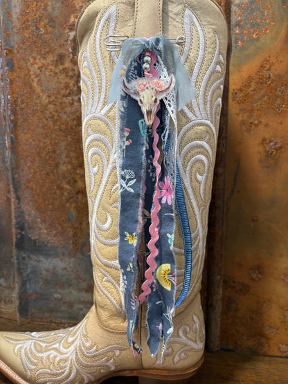 Cowboy Boot Ties Bows Dangles - Western Boho Cowgirl Handmade accessory -Cowgirls
