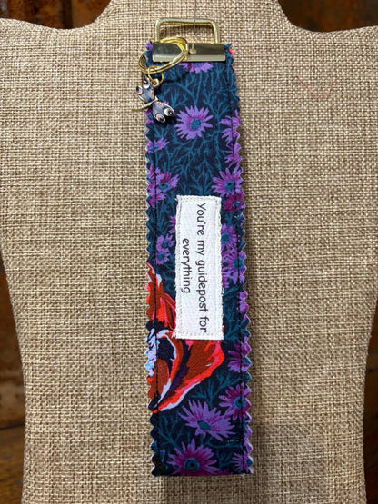 Homemade Homespun Fabric Gilmore Girls Themed Key Fob Keychain You're My Guidepost For Everything