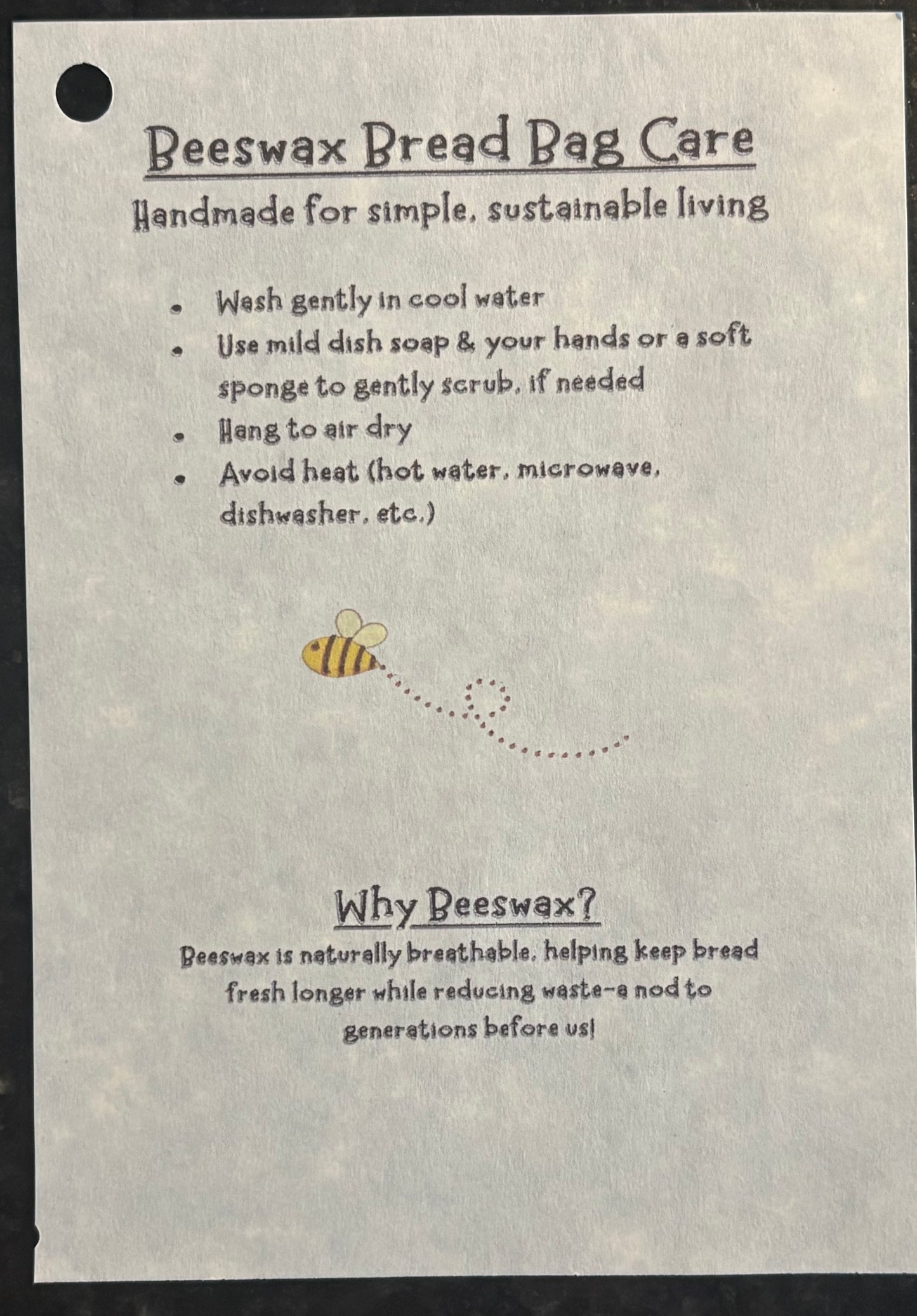 Handmade Organic Beeswax Bread Bag w/ Matching Clothes Pin Clip – Reusable Eco Friendly