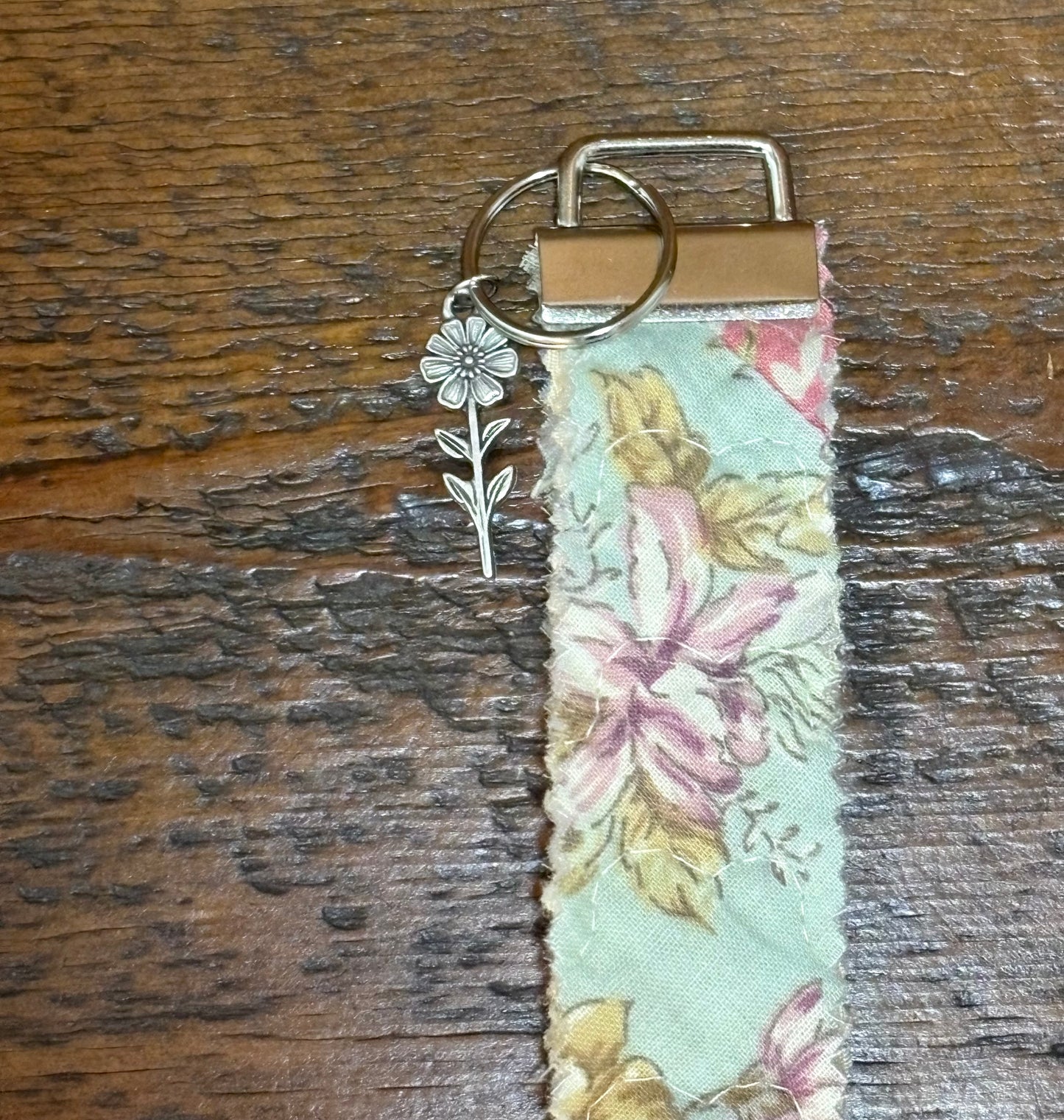Upcycled Vintage Quilt Key Fob Keychain