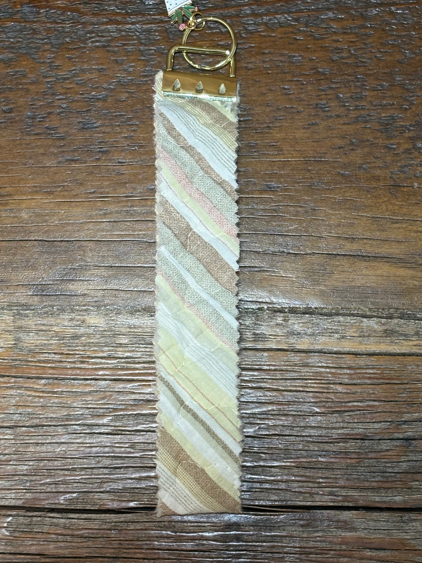 Upcycled Vintage Quilt Key Fob Keychain