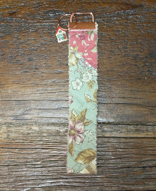 Upcycled Vintage Quilt Key Fob Keychain