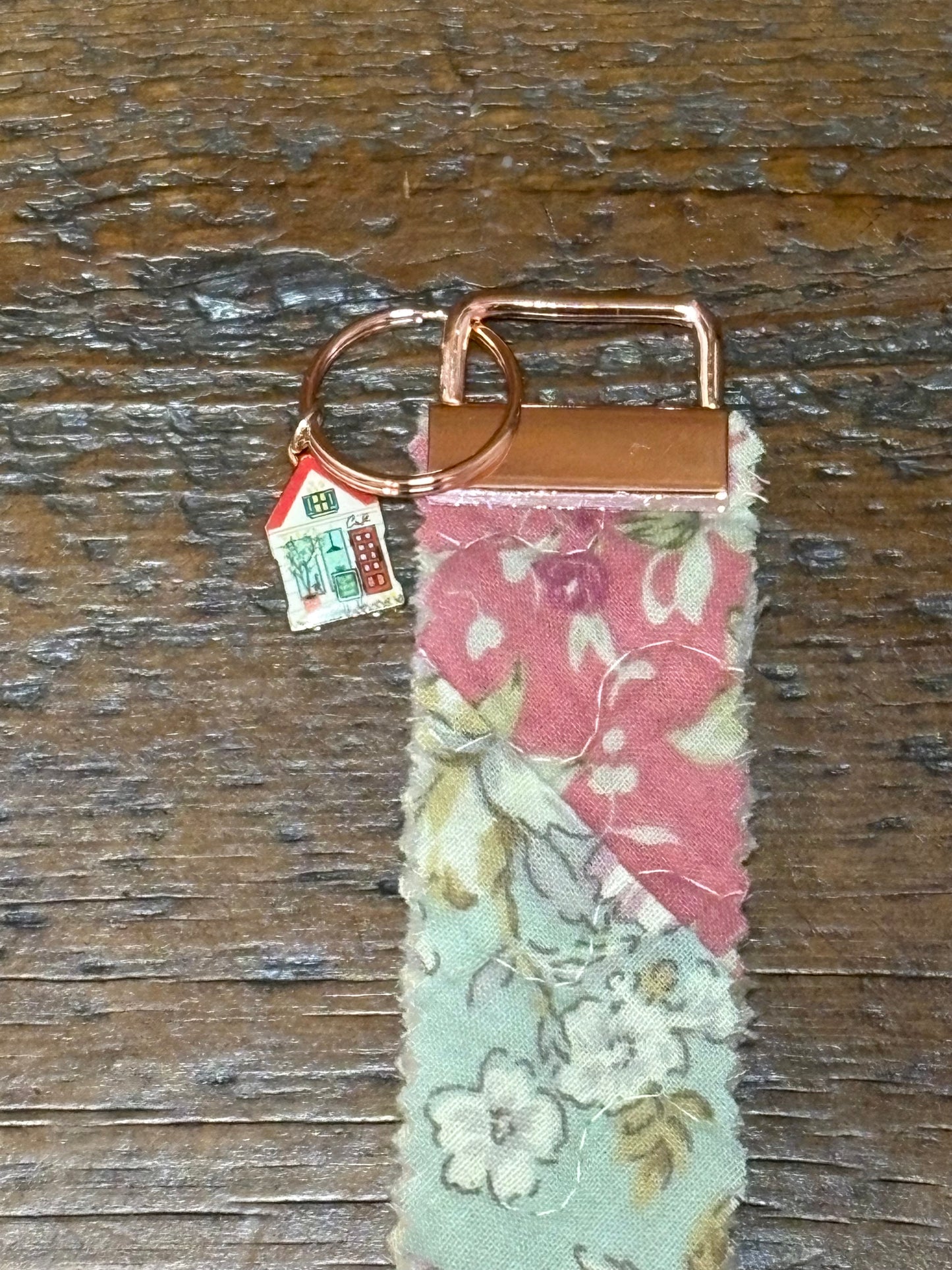 Upcycled Vintage Quilt Key Fob Keychain