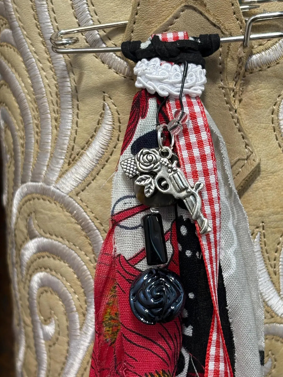 Cowboy Boot Ties Bows Dangles - Western Boho Cowgirl Handmade accessory - Heart like a truck