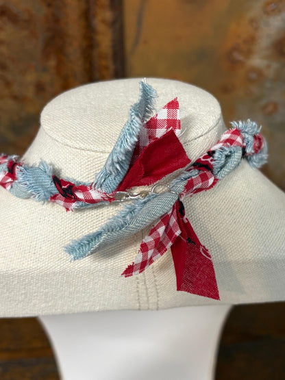 Bandana Charm Necklace - Handmade Western Boho Bandanna Jewelry - Sand in my Boots