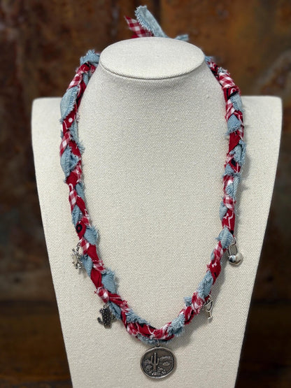 Bandana Charm Necklace - Handmade Western Boho Bandanna Jewelry - Sand in my Boots