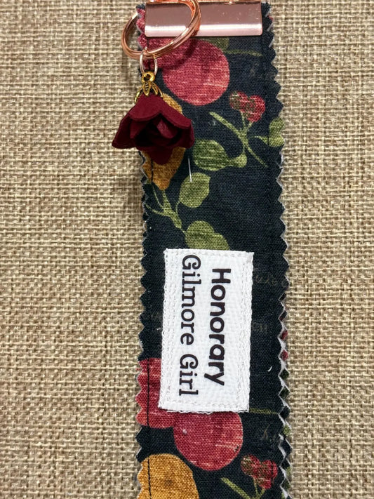 Homemade Homespun Fabric Gilmore Girls Themed Key Fob Keychain Honorary Gilmore Girl
