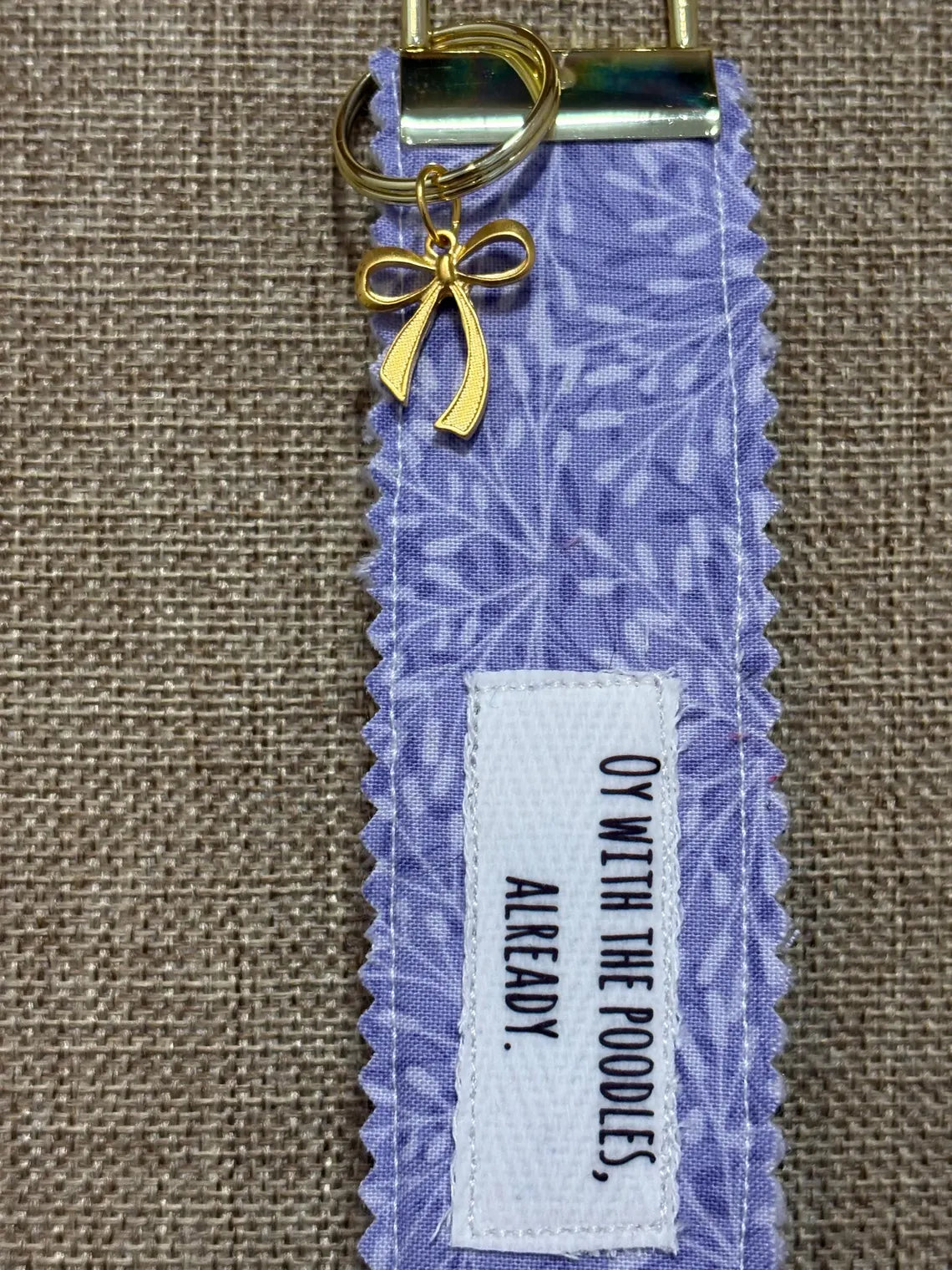 Homemade Homespun Fabric Gilmore Girls Themed Key Fob Keychain Oy With The Poodles Already