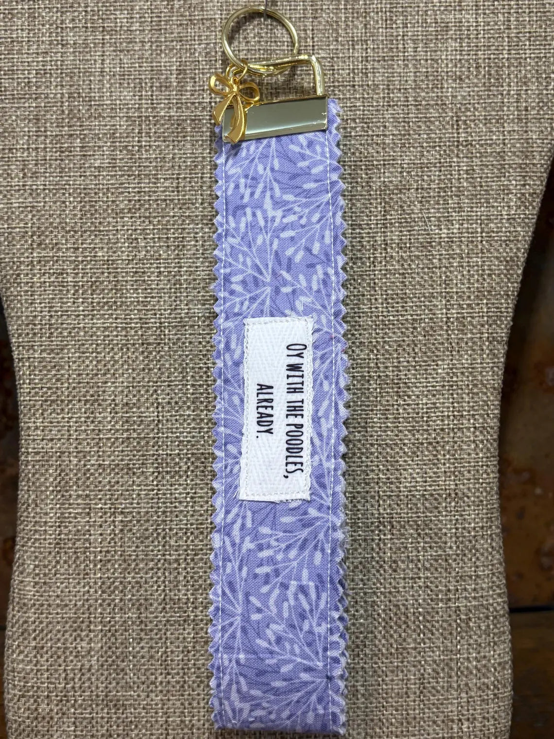 Homemade Homespun Fabric Gilmore Girls Themed Key Fob Keychain Oy With The Poodles Already