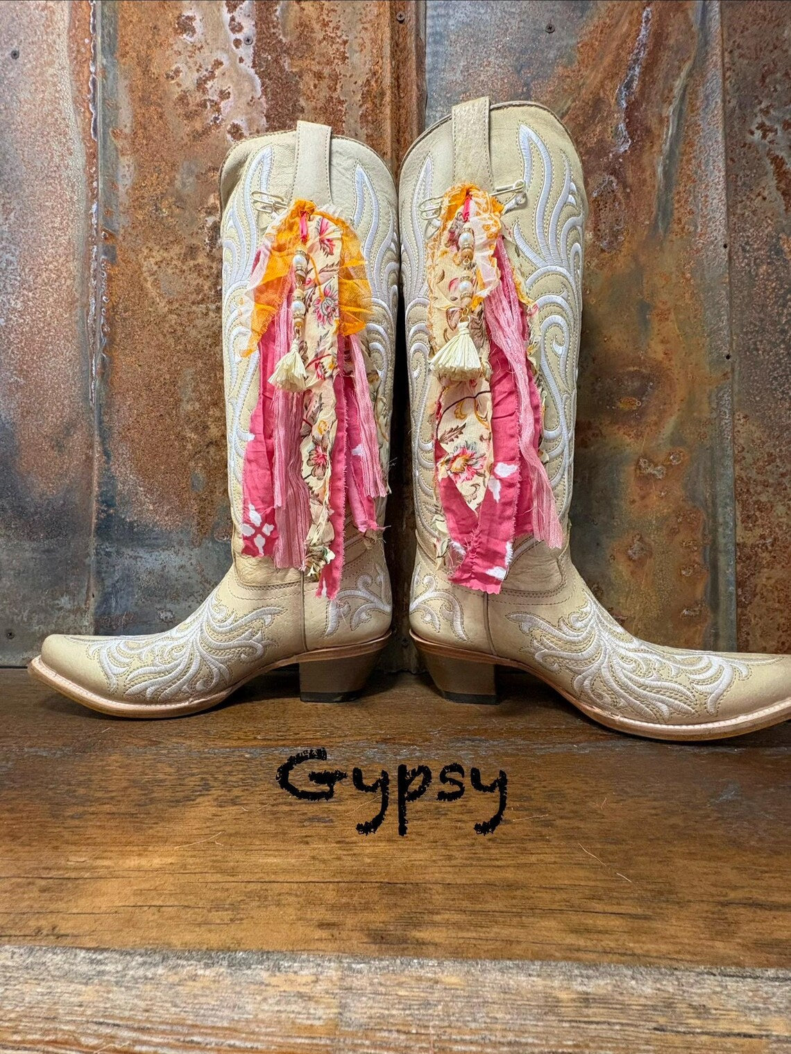 Cowboy Boot Ties Bows Dangles - Western Boho Cowgirl Handmade accessory - Gypsy