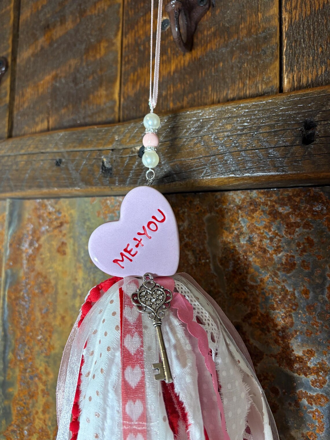 Me + You Anniversary Valentines Day Gift Heart Salt Shaker Tassel Key Charm