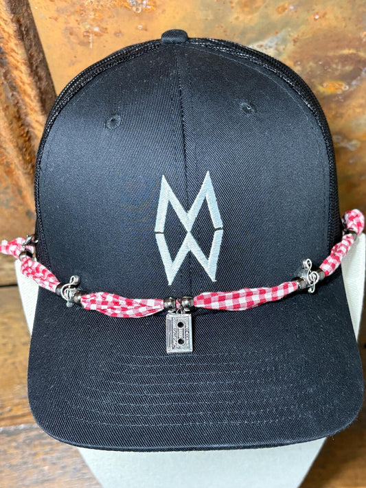 Trucker Hat Baseball Cap Band Add-on Removable Hat Jewelry Cassette Tape Music Charms