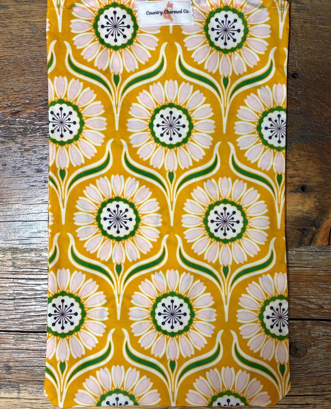 Handmade Organic Beeswax Bread Bag w/ Matching Clothes Pin Clip – Reusable Eco Friendly