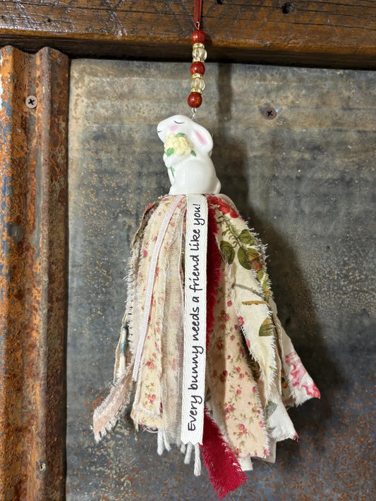 Bunny Rabbit Salt Shaker Tassel -Every bunny needs a friend like you
