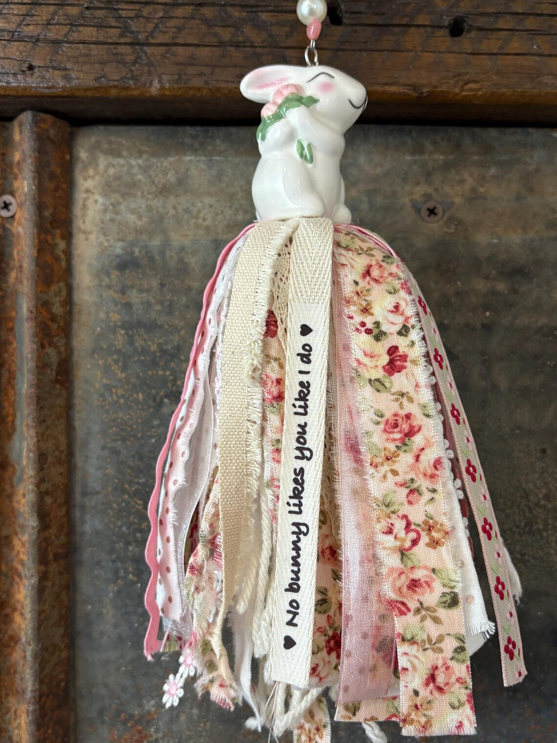 Bunny Rabbit Salt Shaker Tassel -No bunny likes you like I do