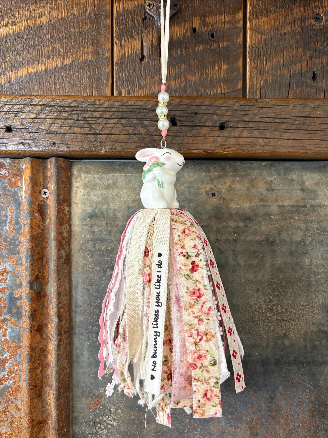 Bunny Rabbit Salt Shaker Tassel -No bunny likes you like I do