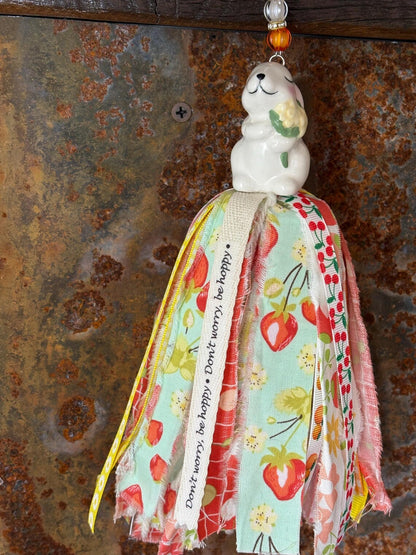 Bunny Rabbit Salt Shaker Tassel -Don’t worry, be hoppy
