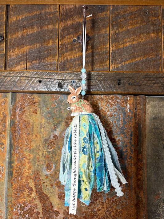 Bunny Rabbit Salt Shaker Tassel - Let happy thoughts multiply like rabbits