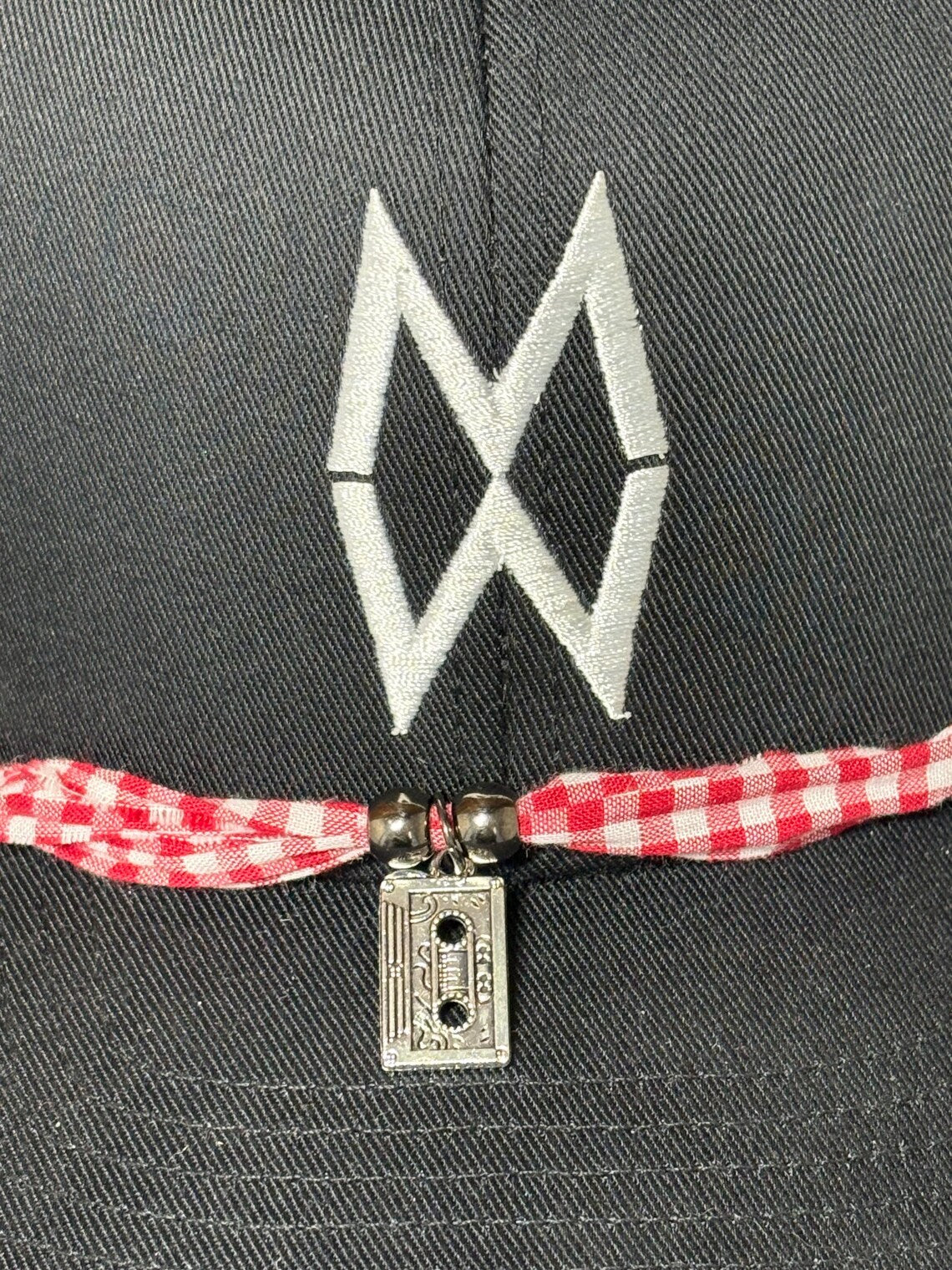 Trucker Hat Baseball Cap Band Add-on Removable Hat Jewelry Cassette Tape Music Charms