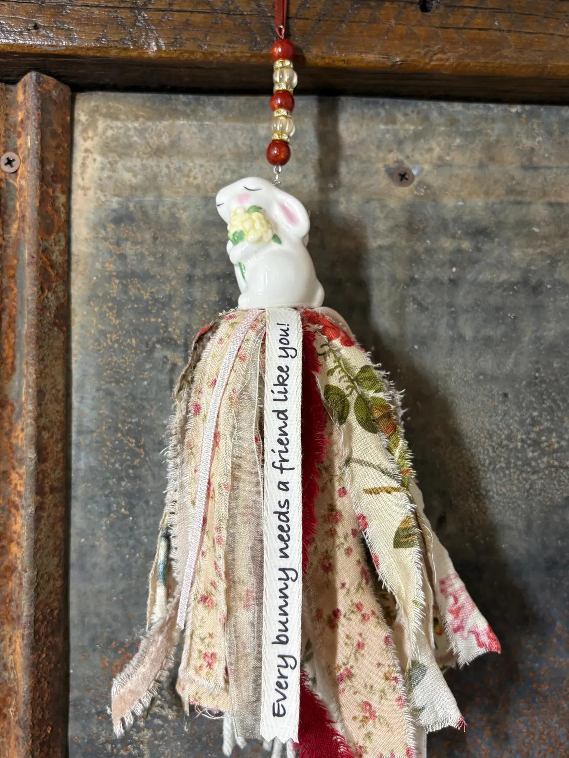 Bunny Rabbit Salt Shaker Tassel -Every bunny needs a friend like you