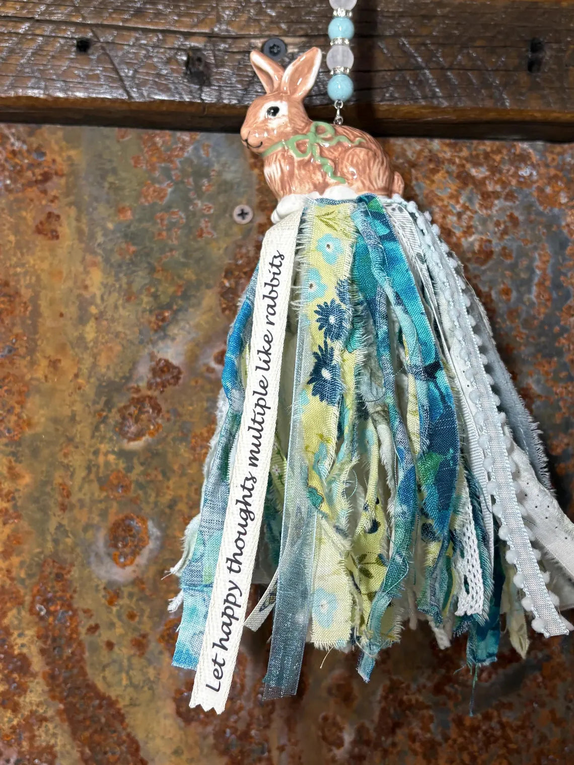 Bunny Rabbit Salt Shaker Tassel - Let happy thoughts multiply like rabbits