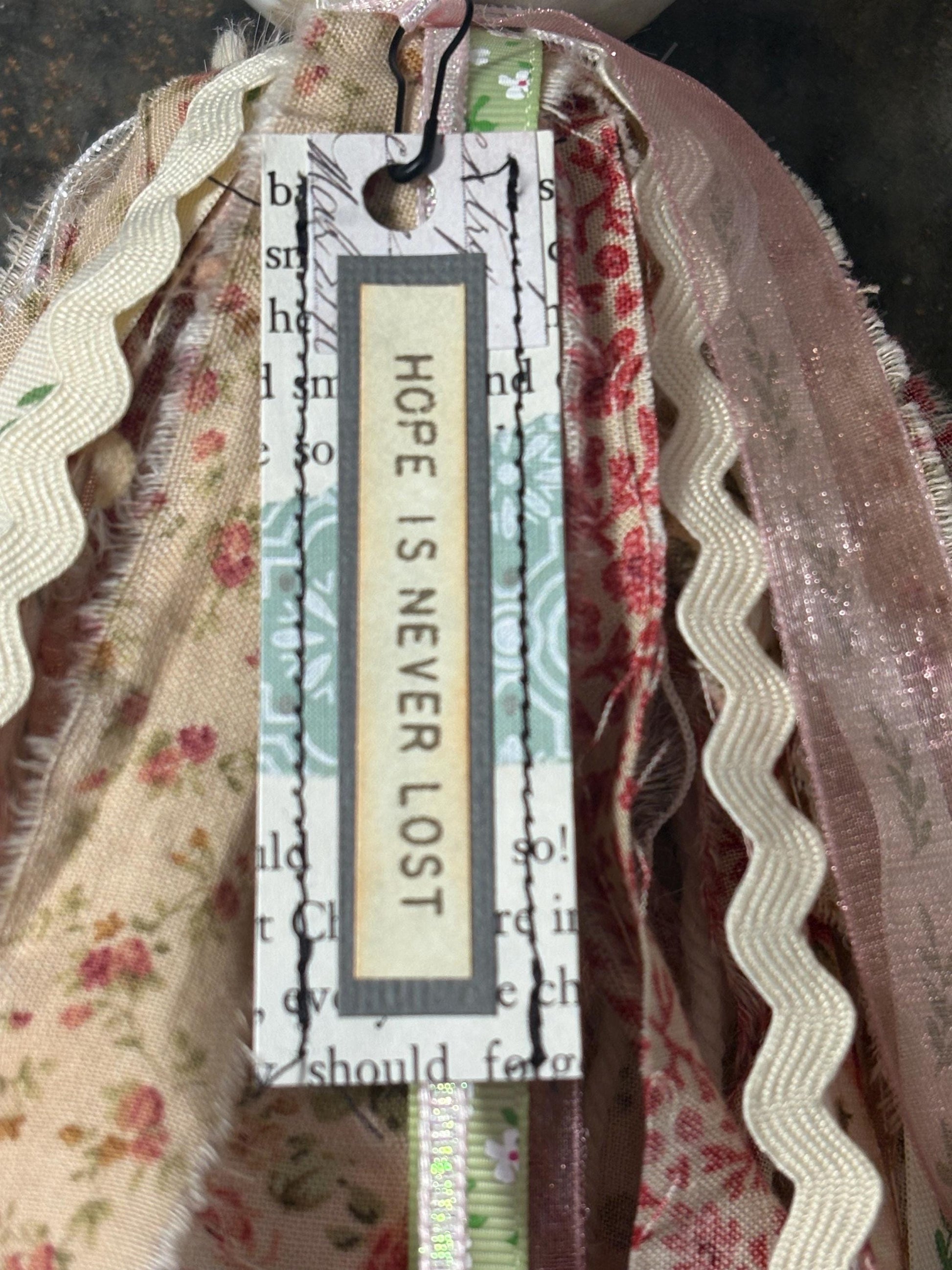 Vintage Farmhouse Pincushion Salt Shaker Tassel - Hope is never lost
