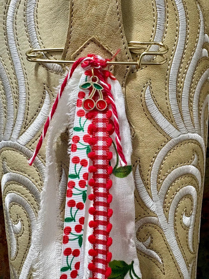 Cowboy Boot Ties Bows Dangles - Western Boho Cowgirl Handmade accessory - Cherry on Top