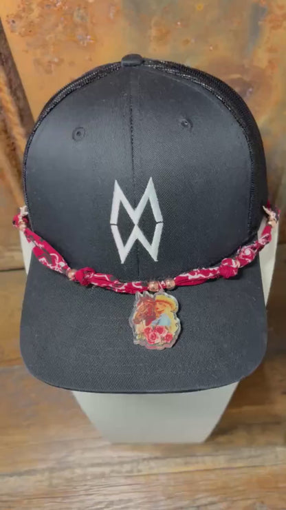 Trucker Hat Baseball Cap Band Add-on Removable Hat Jewelry Acrylic Cowgirl Charm