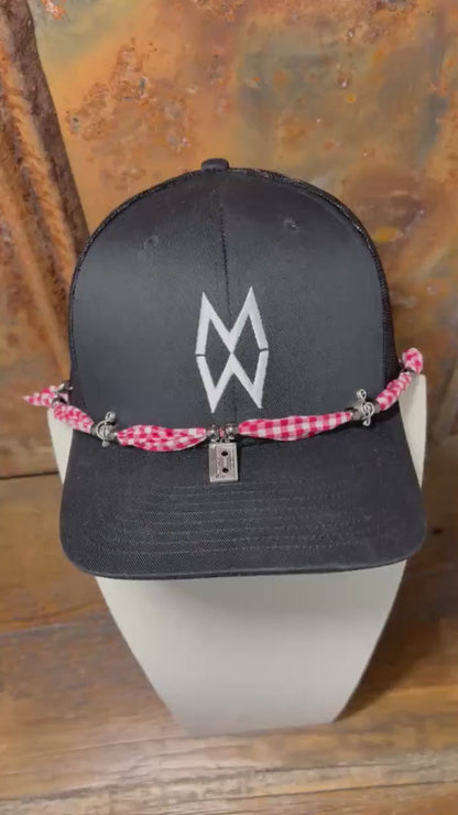 Trucker Hat Baseball Cap Band Add-on Removable Hat Jewelry Cassette Tape Music Charms